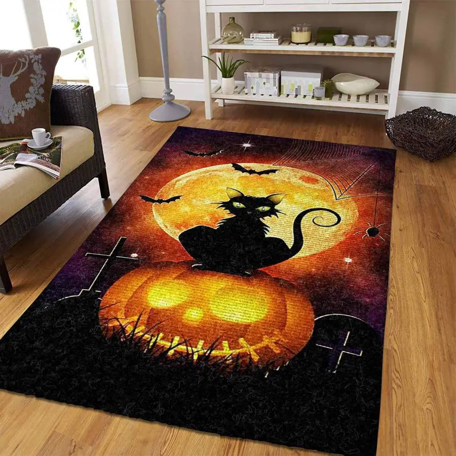 Cat Halloween Living Room Rug Home Decor Room Carpet Floor Home Decor