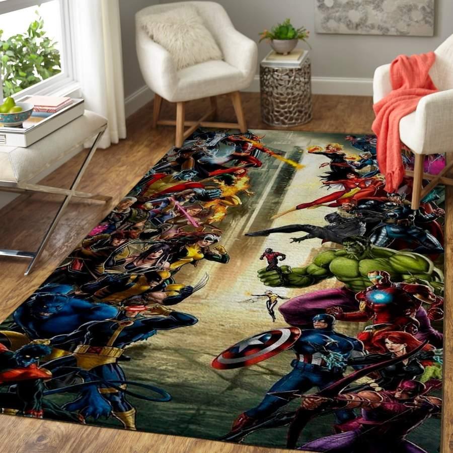 X Men Vs Avengers Area Rug Living Room Rug Home Decor Superhero Movie 190904