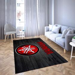 Yamaha Logo Area Rug Black & Red Wood Design Living Room Carpet Rug Regtangle Carpet Floor Decor Home Decor