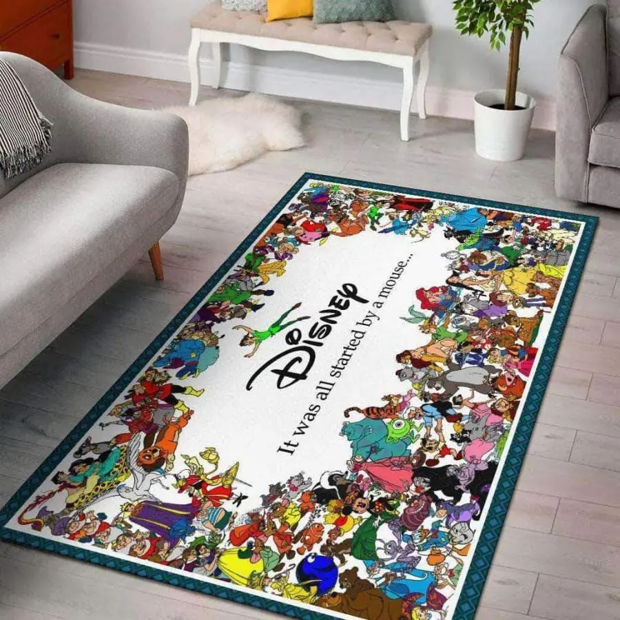 Yellow Elephant Mandala Print Area Rug Living Room Rug Home Decor