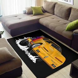 Yellow Firebird Trans Am Dragster Area Rug Living Room Rug Home Decor Carpets