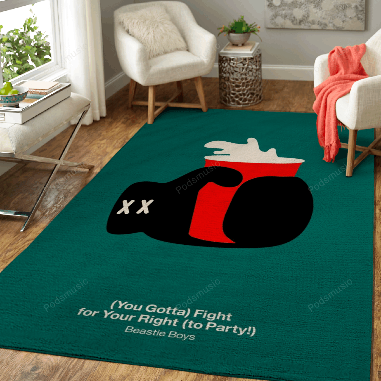 You Gotta Fight For Your Right To Party Music Art For Fans Area Rug Living Room Carpet Rug Regtangle Carpet Floor Decor Home Decor