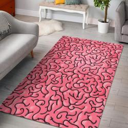 Zombie Brain Halloween Pattern Print Area Rug Living Room Rug Home Decor