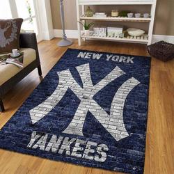 Newyork Yankees MBL Team Logo Wall Pattern Carpet Floor Area Rug Living Room Rug Home Decor