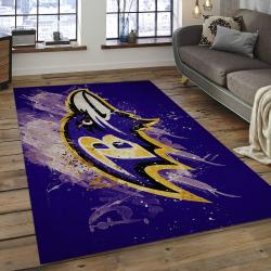 NFL Baltimore Ravens Audacious Football Team Logo Rectangle Area Rug BRV10