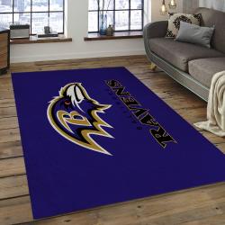 NFL Baltimore Ravens Birds Football Team Logo Rectangle Area Rug BRV06