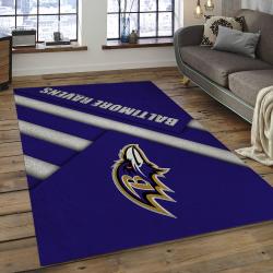 NFL Baltimore Ravens Fierce Football Team Logo Rectangle Area Rug BRV13
