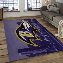 NFL Baltimore Ravens Flight Football Team Logo Rectangle Area Rug BRV38