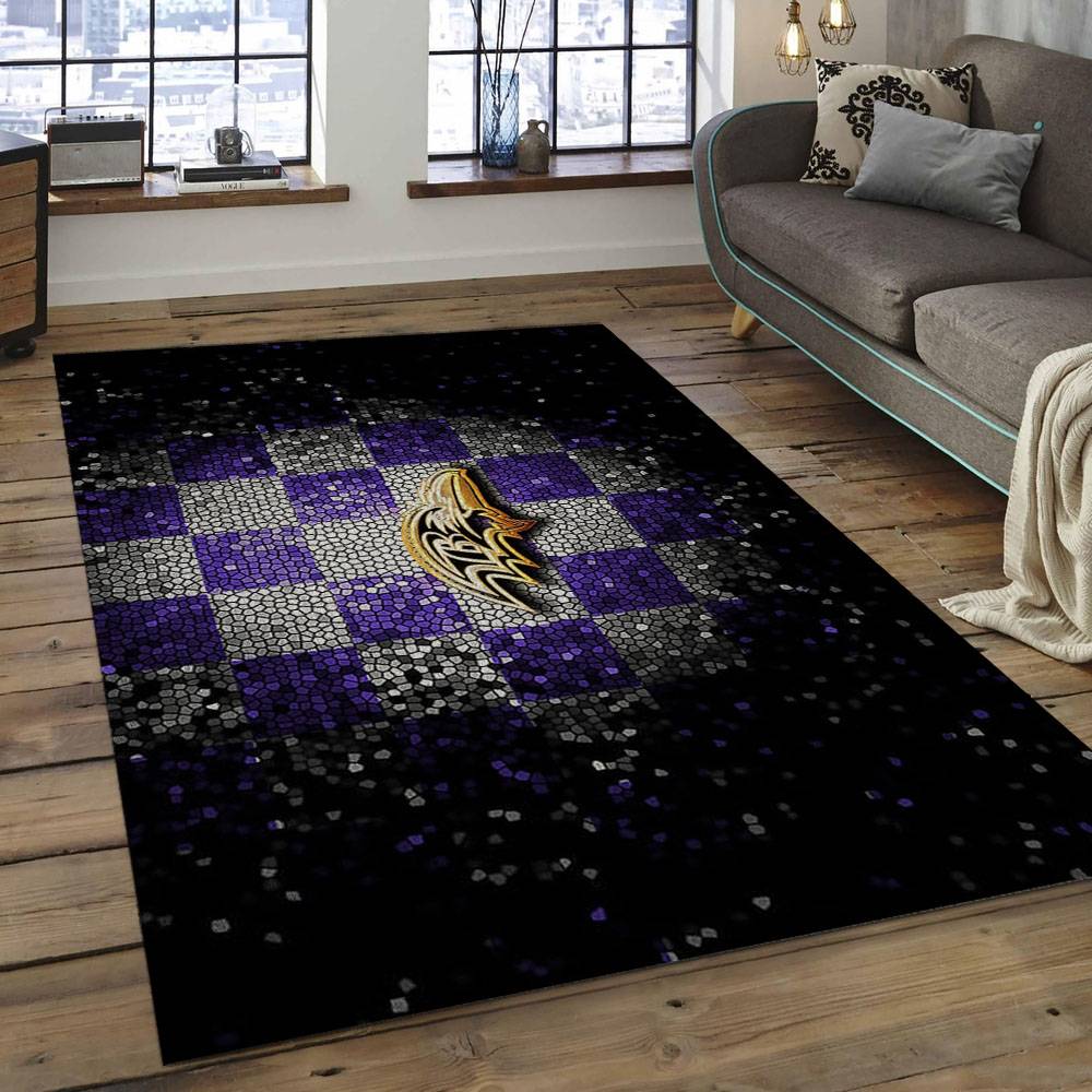 NFL Baltimore Ravens Glorious Football Team Logo Rectangle Area Rug BRV15