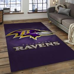 NFL Baltimore Ravens IIconic Football Team Logo Rectangle Area Rug BRV03