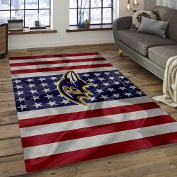 NFL Baltimore Ravens Kingdom Football Team Logo Rectangle Ares Rug BRV30