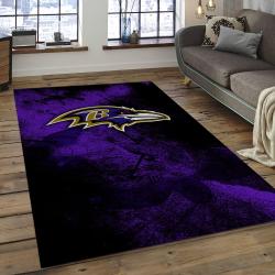 NFL Baltimore Ravens Mystery Football Team Logo Rectangle Area Rug BRV21
