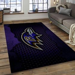 NFL Baltimore Ravens Nest Football Team Logo Rectangle Area Rug BRV17
