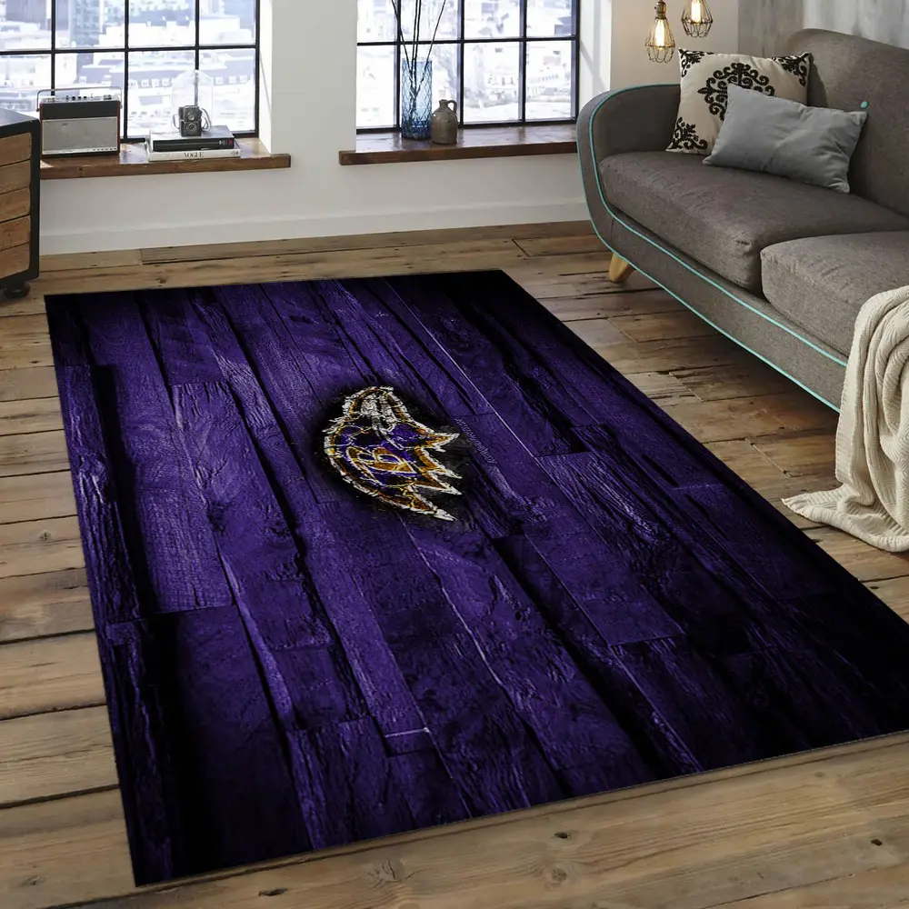 NFL Baltimore Ravens Proud Football Team Logo Rectangle Area Rug BRV16