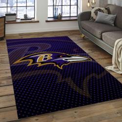 NFL Baltimore Ravens Unstoppable Football Team Logo Rectangle Area Rug BRV24