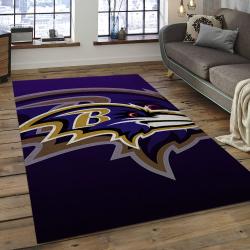 NFL Baltimore Ravens Victorious Football Team Logo Rectangle Area Rug BRV31