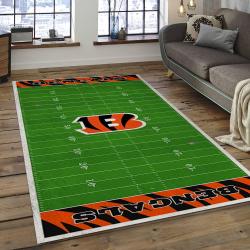 NFL Cincinnati Bengals Football Team Logo Rectangle Area Rug CCB01