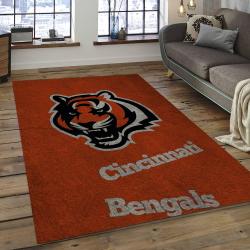 NFL Cincinnati Bengals Football Team Logo Rectangle Area Rug CCB35