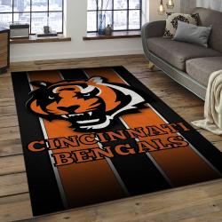 NFL Cincinnati Bengals Football Team Logo Rectangle Area Rug CCB38
