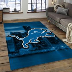 NFL Detroit Lions Football Team Logo Rectangle Area Rug DL02