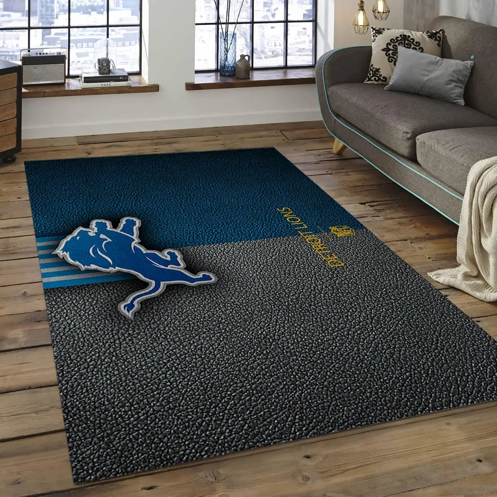 NFL Detroit Lions Football Team Logo Rectangle Area Rug DL05