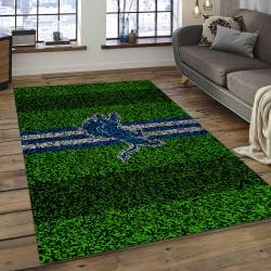 NFL Detroit Lions Football Team Logo Rectangle Area Rug DL08