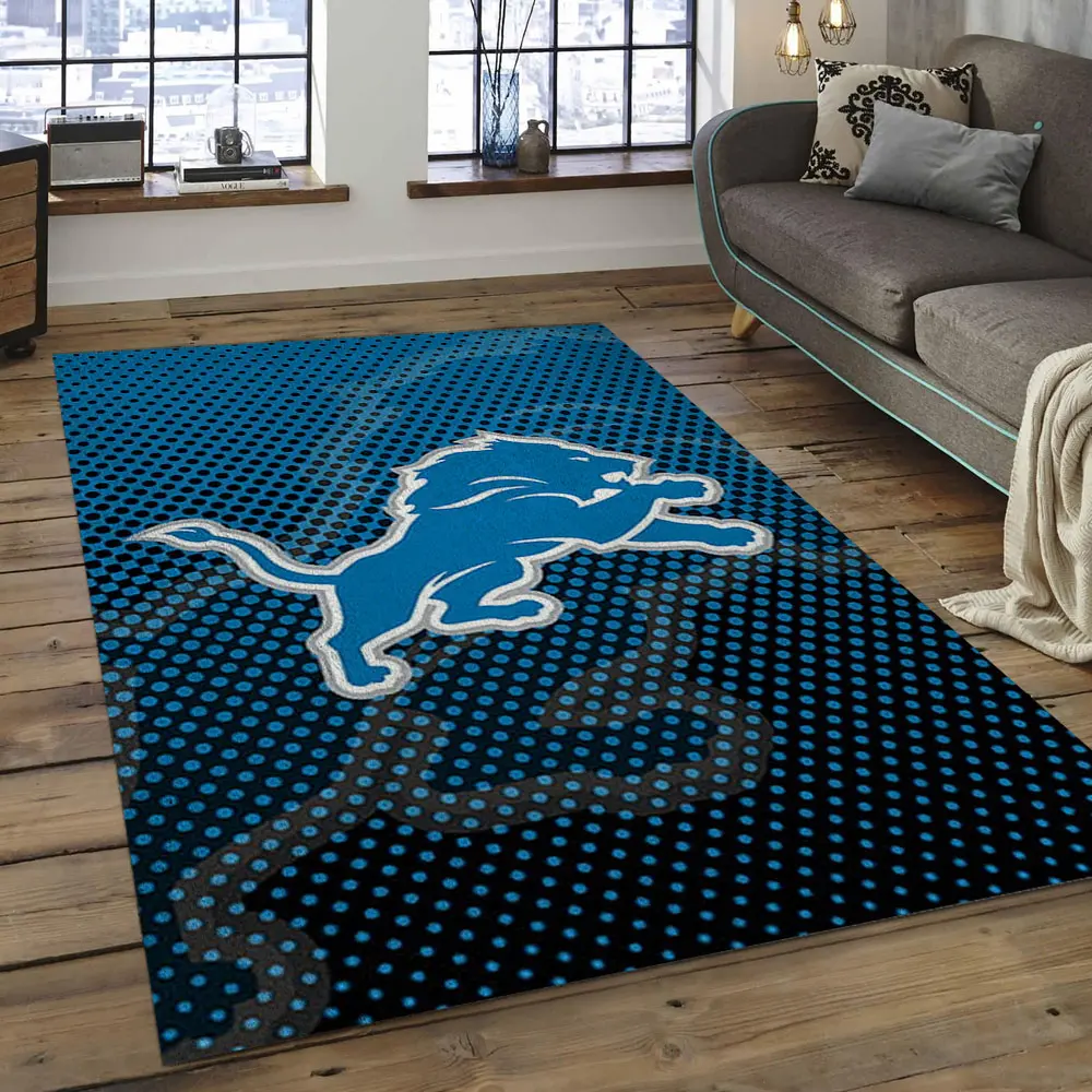 NFL Detroit Lions Football Team Logo Rectangle Area Rug DL09