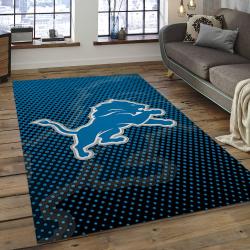 NFL Detroit Lions Football Team Logo Rectangle Area Rug DL09