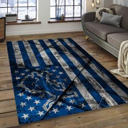 NFL Detroit Lions Football Team Logo Rectangle Area Rug DL10