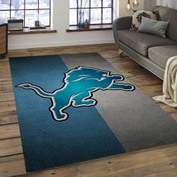 NFL Detroit Lions Football Team Logo Rectangle Area Rug DL13
