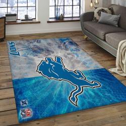 NFL Detroit Lions Football Team Logo Rectangle Area Rug DL15