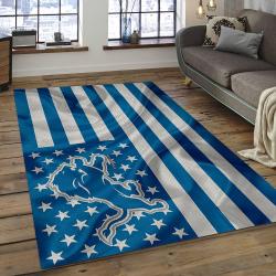NFL Detroit Lions Football Team Logo Rectangle Area Rug DL18