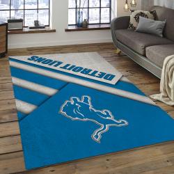NFL Detroit Lions Football Team Logo Rectangle Area Rug DL23