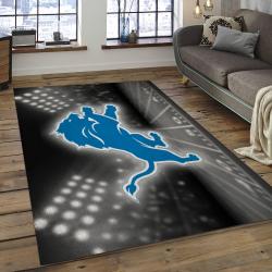 NFL Detroit Lions Football Team Logo Rectangle Area Rug DL24