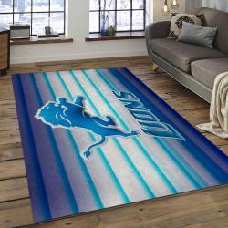 NFL Detroit Lions Football Team Logo Rectangle Area Rug DL25