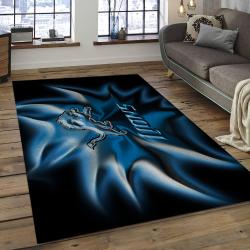 NFL Detroit Lions Football Team Logo Rectangle Area Rug DL28