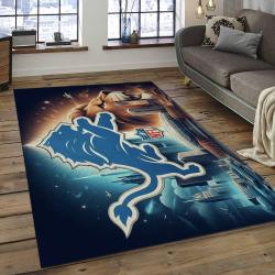 NFL Detroit Lions Football Team Logo Rectangle Area Rug DL31