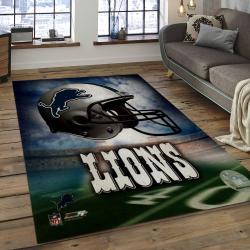 NFL Detroit Lions Football Team Logo Rectangle Area Rug DL33