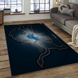 NFL Detroit Lions Football Team Logo Rectangle Area Rug DL34
