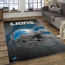 NFL Detroit Lions Football Team Logo Rectangle Area Rug DL35