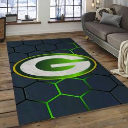 NFL Green Bay Packers Football Team Logo Rectangle Area Rug GBP03