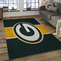 NFL Green Bay Packers Football Team Logo Rectangle Area Rug GBP07