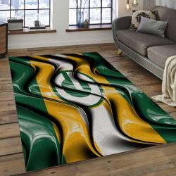 NFL Green Bay Packers Football Team Logo Rectangle Area Rug GBP09