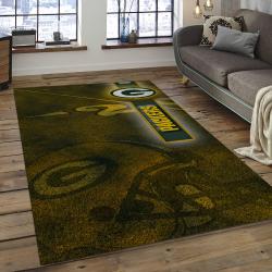 NFL Green Bay Packers Football Team Logo Rectangle Area Rug GBP17