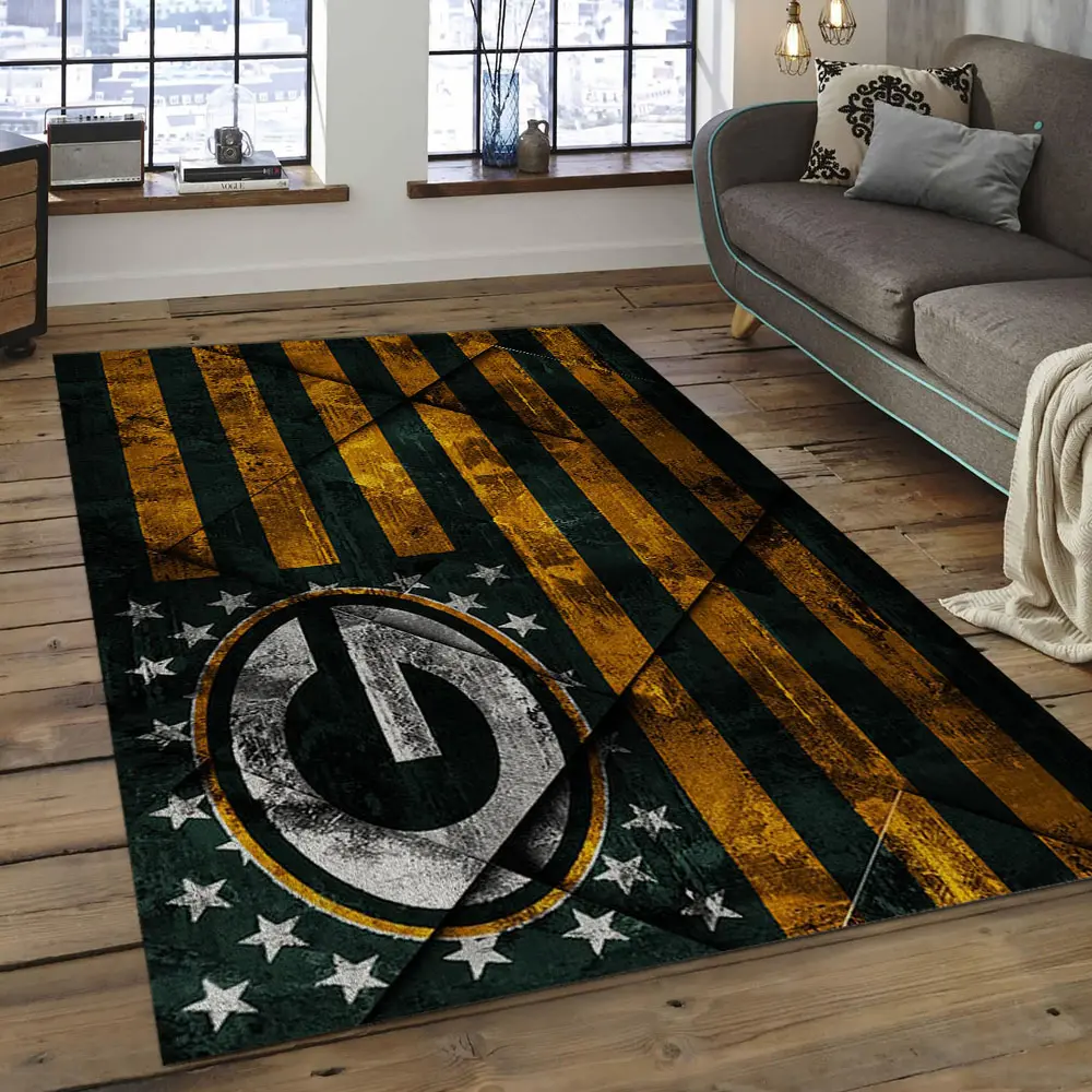NFL Green Bay Packers Football Team Logo Rectangle Area Rug GBP21
