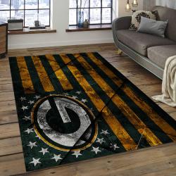 NFL Green Bay Packers Football Team Logo Rectangle Area Rug GBP21
