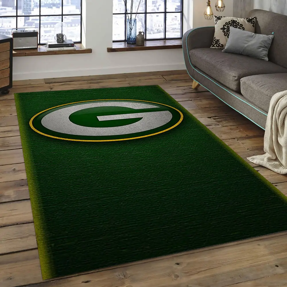 NFL Green Bay Packers Football Team Logo Rectangle Area Rug GBP23