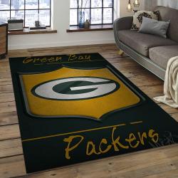 NFL Green Bay Packers Football Team Logo Rectangle Area Rug GBP24