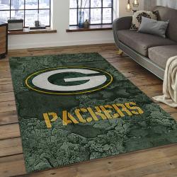 NFL Green Bay Packers Football Team Logo Rectangle Area Rug GBP30