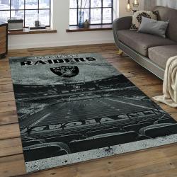 NFL Las Vegas Raiders Football Team Logo Rectangle Area Rug LVR02